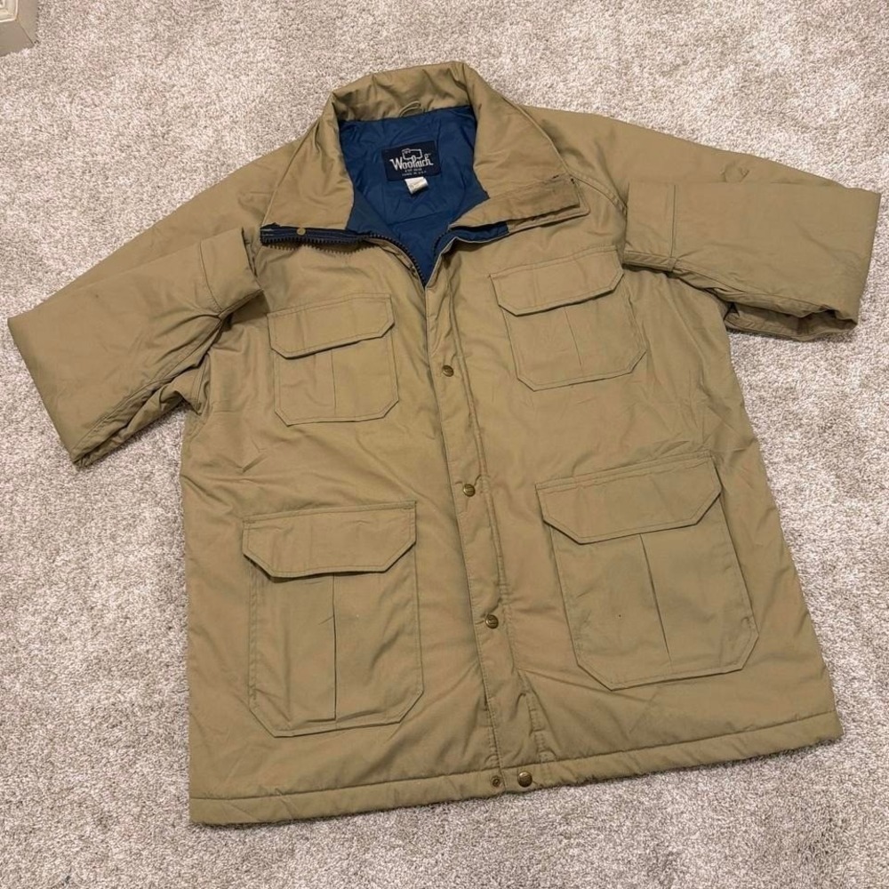 90s Vintage Woolrich Utility‎ Field Jacket | Tan Utility Coat | XL